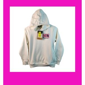 The North Face Teen Unisex M Medium Cream Graphic Hoodie Never Stop